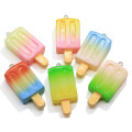 Kolor gradientu Ice-lolly Resin Cabochon Flatback Wisiorek Popsicle Charms z akcesorium do kolczyków z haczykiem