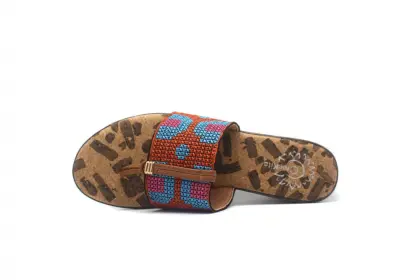 Womens Medium Elastic Thong Slide