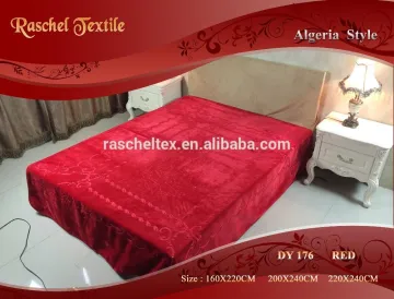 100% Polyester Spanish Style Diamond And Embossed Raschel Blanket