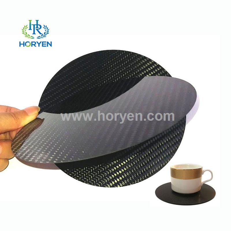 Custom round square carbon fiber cup holder coaster