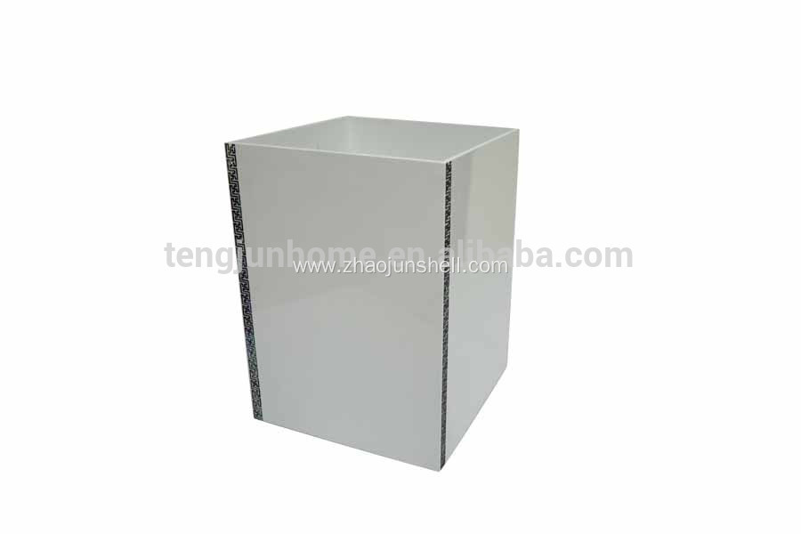 Luxury paua shell wooden waste bin for wholesale