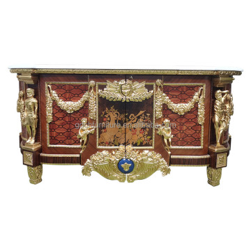 Antique Oak French Luxury Wooden Cabinet
