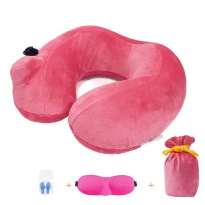 Travel Comfort Kit: Velvet Pillow, Eye Mask, and Earplugs