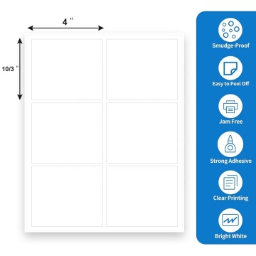 3.33"X4" printable vinyl sticker paper