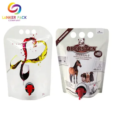 Laminated Custom Resealable Wine Bag With Spout Tap