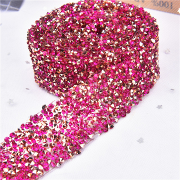 Whatstone 3cm 5yards Harz -Strass -Blätter: Heiße Fixkristallnetz Trimmen für Brautkleider