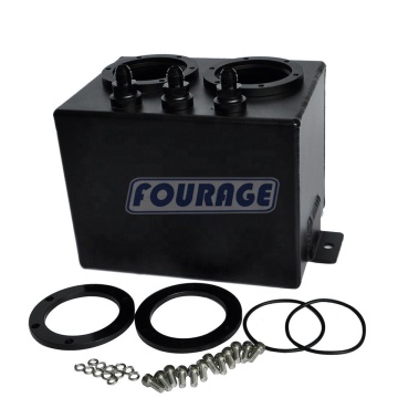 Universal Aluminum Alloy Oil Fuel Catch Can with Twin Dual Pumps Surge Tank