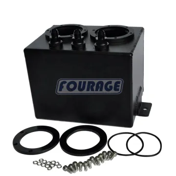 Universal Aluminum Alloy Oil Fuel Catch Can with Twin Dual Pumps Surge Tank