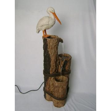 Cascading logs fountain