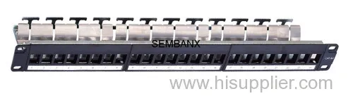 24 Ports Empty With Cable Manager Ftp Black Patch Panel 