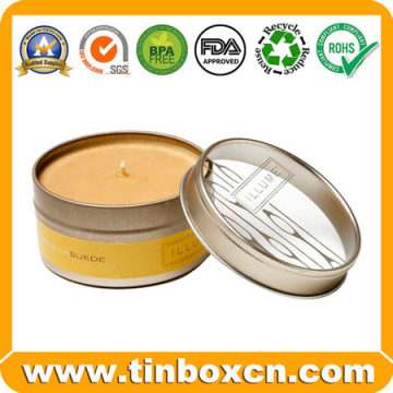 Round Candle Tin Can Everyday  Candle Box Travel Tin