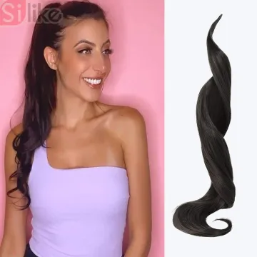 Long Wavy Ponytail Extensions 30"Platinum Blonde Heat Resistant Fiber Synthetic Wave Wraparound Pony ponytail hair extensions