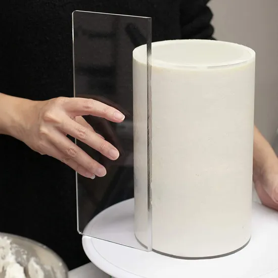 Transparent Acrylic Cream Scraper Icing Frosting Buttercream Large Cake Smoother Scraper for Kitchen Baking Tools