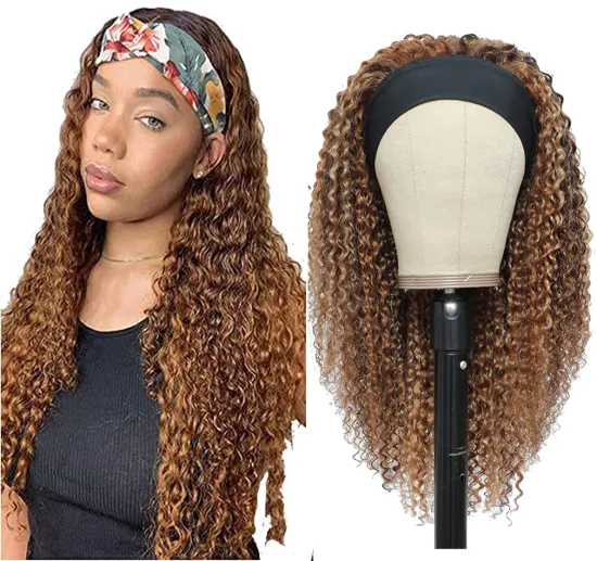 Uniky Brazilian Headband Wig Human Hair Highlight Brown Vendor Wholesale Virgin Human Hair and Wigs Headband Wig