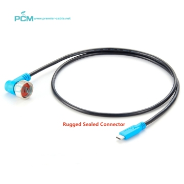M20 Waterproof USB3.1 Type C Right Angle Panel Cable for Industrial Harsh Environments