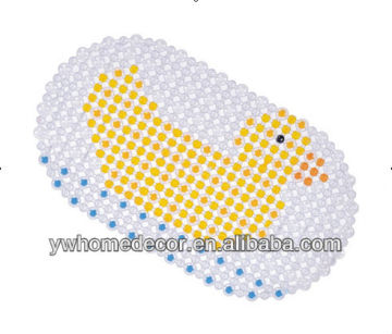 PVC Anti-slip bath mat of good quality with cute yellow duck design oval sharp size6 9cm*39cm