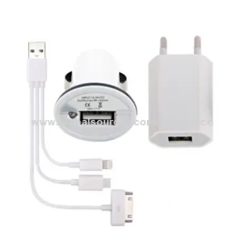 Car charger kit for smartphone, tablet PCs charging on the go, traveling