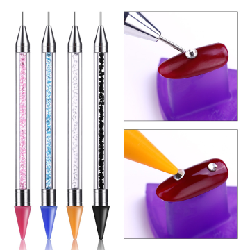 1 PC Dual-ended Nail Dotting Pen Tool Rhinestone Studs Picker Wax Pencil Manicure Crystal Beads Handle Art Tools For Nails