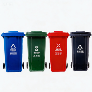 240L Large Outdoor Trash Can with Lid and Wheels for Commercial Use
