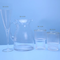 Ribbed Glass Pitcher And Cups