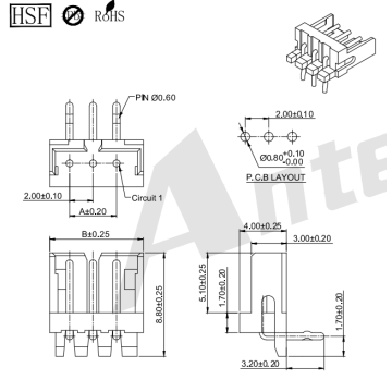 2.00mm Pitch 90 ° Wafer Connector Series