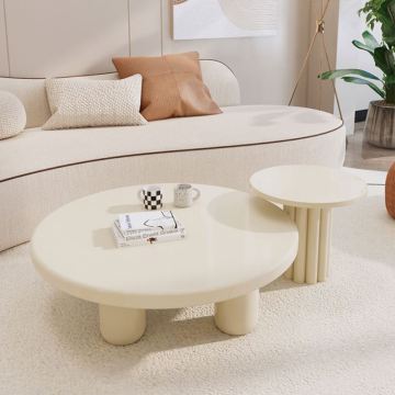 Nordischer Minimalismus weißer Kaffeetisch für moderne Innenausstattungen
