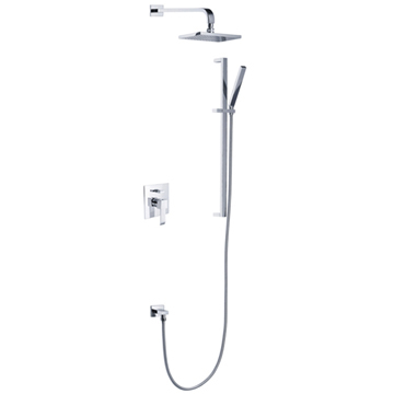 Single lever concealed shower mixer with  slide shower set