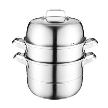 High-Quality Multi-Layer Stainless Steel Steamer Pot with Steel Handles