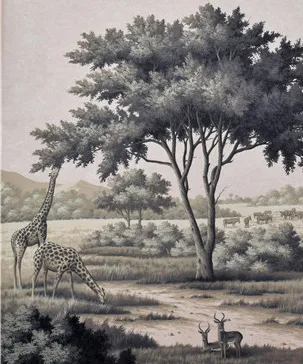 Hand painted wallpaper