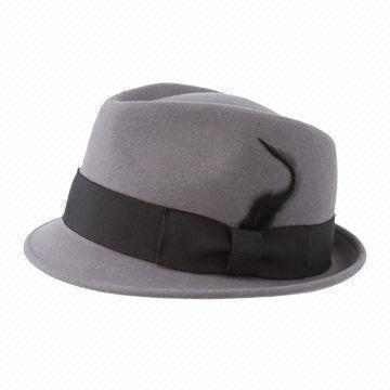 Men's felt hat, customized logo band welcomed