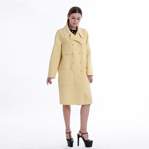 Cappotto invernale in cashmere giallo di nuovi stili