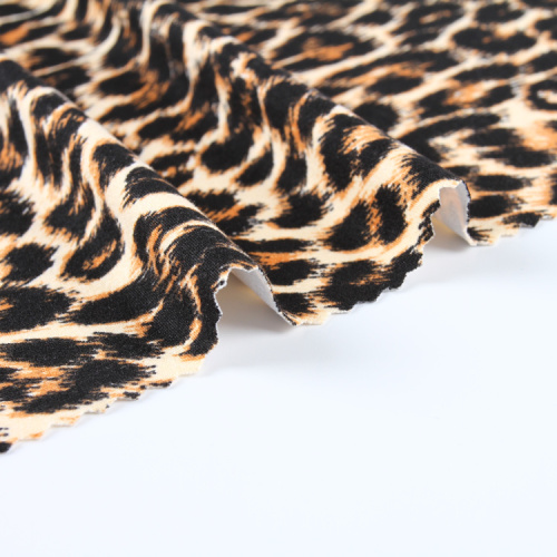 Leopard Printed Double Knit Jersey DTY Fabric