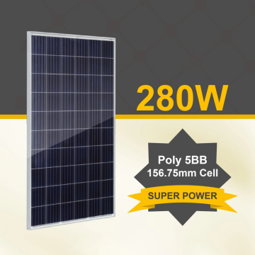 QM 280W 156 mm Cellules 5BB Panneaux solaires polycristallins