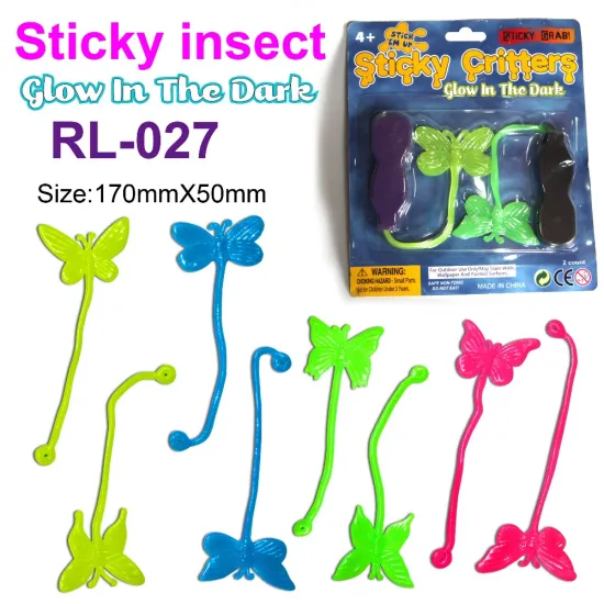 New Soft Glow-in-the-Dark Sticky Insects/Sticky Butterfly
