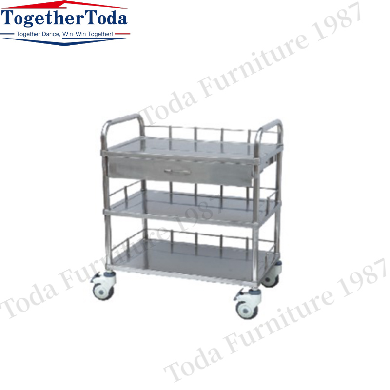 Good price Hospital medical Moving stainless steel cart