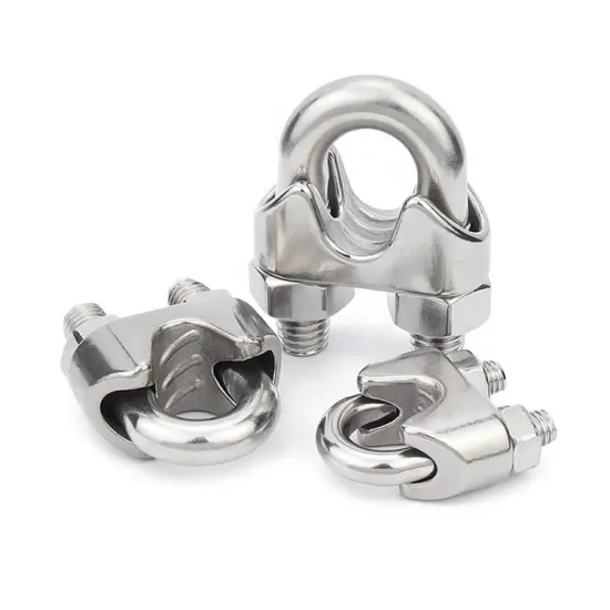 Factory Wholesale: Adjustable SS304 & 316 Stainless Steel Wire Rope Clamps