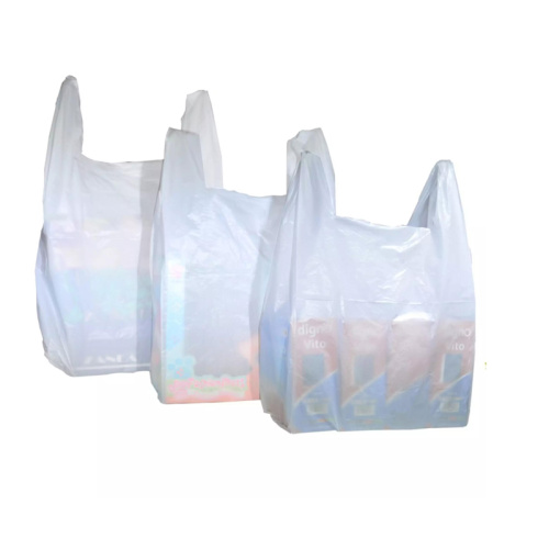 Bolsas de plastico para camisetas sistema de apertura facil plegable para compras