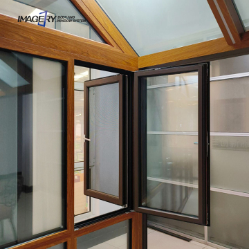 Modern Aluminum Casement Window with Stainless Steel Mesh for Soundproofing