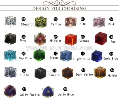 YiWU 4mm Cube crystal Stone for rhinestone Nail Art Glitter Decoration