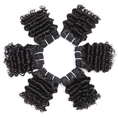 Spark 10A Deep Wave  Bundles Short Brazilian Vingin Hair Weave Bundles Deep Wave Curly Human Hair Bundles Sew in Extension