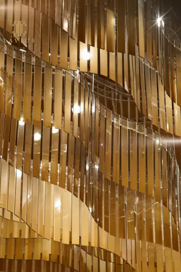 Hallway glass golden rod chandelier modern