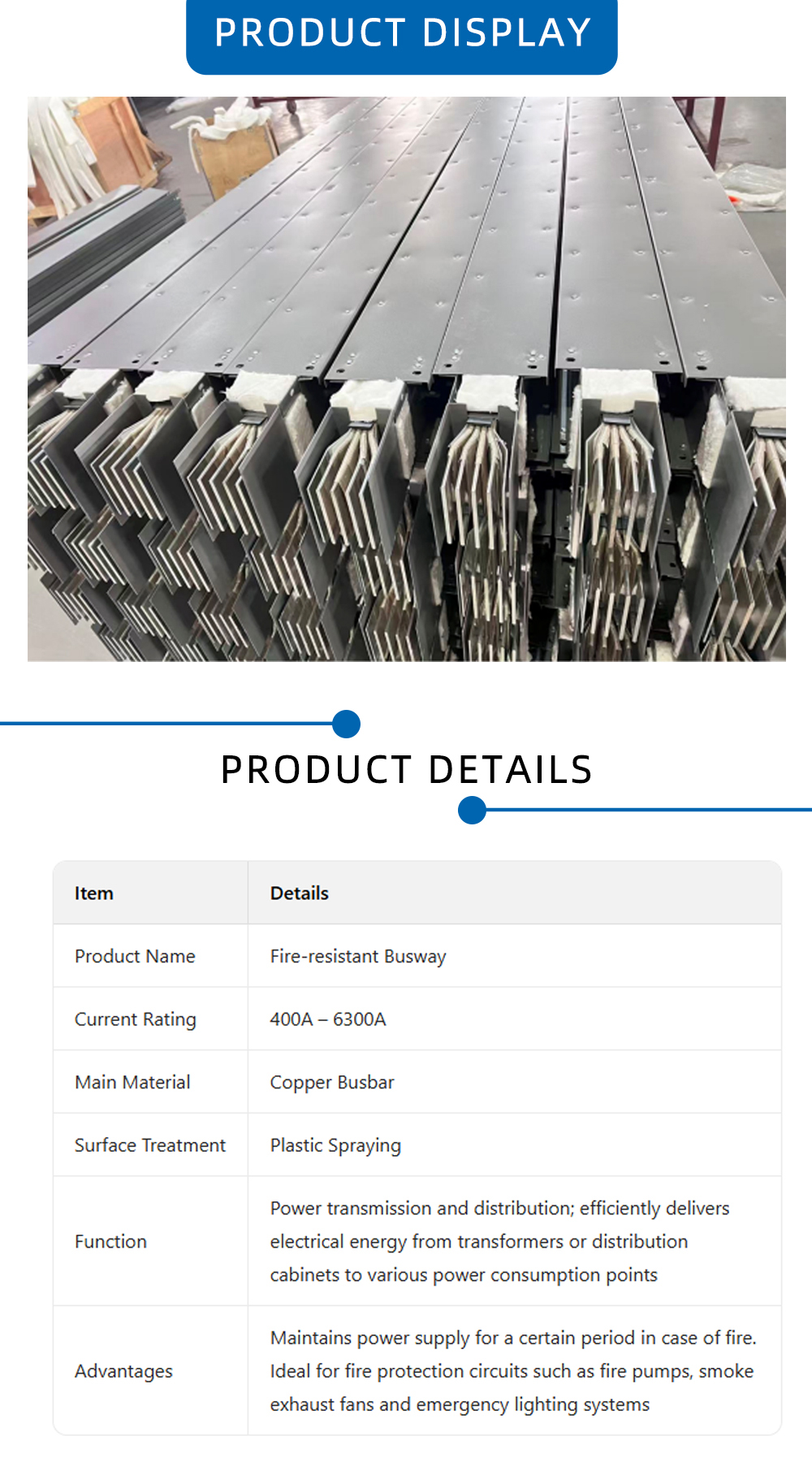 High-Capacity Fire-Resistant Busway for Power Plants x