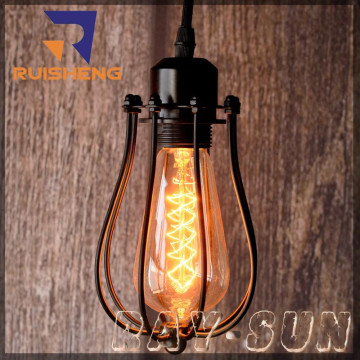 Edison Bulb Lighting Fixtures Industrial Lamp Cage Shade Pendant Lamp