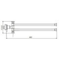 938 Series Towel Holder Twin Handle 48cm