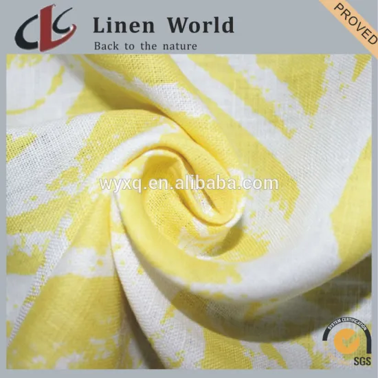 2008 100%Linen Printed Fabric Garment Fabric