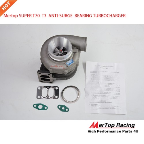 Mertop UPGRADE SUPER T70 TURBOCHARGER T3 DIVIDED INLET/3.0" V-BAND EXHAUST HOUSING