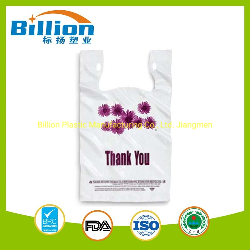 Smile Face Thank You Printing Plastic T Shirt Bag Plastic Carrier Bag