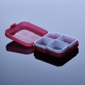 Plastic Travel Square Shaped 4 Compartments Pill Case