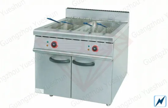 Electric Deep Fryer With Double Tank Basket , Commercial Kitchen Equipment