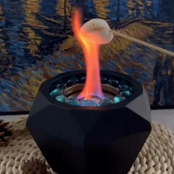 Ur-health Geometric Tabletop Fire Pit Ethanol Fireplace Mini Table Top Fire Pit Bowl Indoor Outdoor Concrete Tabletop Fire Pit